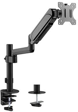 Gembird Verstellbarer Tischhalter für Einzelmonitor, 17–32 Zoll, Bis zu 9 kg, 180° Drehung Quer-/Hochformat, 35° Neigung, 90° Schwenkbar, VESA-kompatibel, Kabelmanagement, Schwarz
