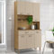KITS PARANA Buffet de Cuisine 6 Portes 1 Tiroir Chêne Taupe 7 Niches L 90.9 x173.5 x36.3 cm