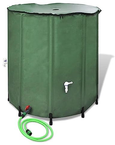 TANZEM Collapsible Rain Water Tank 750 L,Slimline Garden Water Butt Rain Tank Kit With Stand & Tap Garden Waterbutt Barrel Rain Water Collector