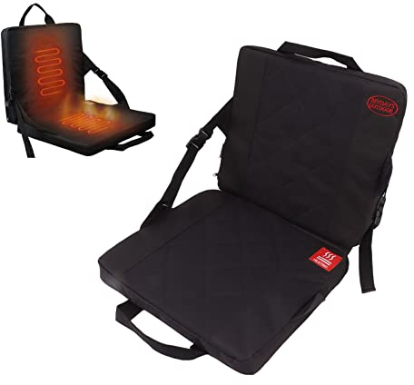 Tragbares, Faltbares, Beheiztes Sitzkissen, Beheizter Stadionsitz, USB-betriebenes, Beheiztes Memory Schaum Rückenkissen für Winter Outdoor Ausflug Camping Angeln Jagd