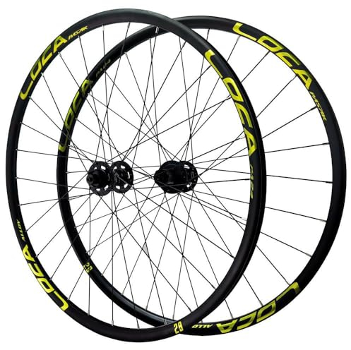 26 27.5 29 Zoll MTB Fahrradfelgen Vorne Hinten Mountainbike Laufradsatz Steckachse Center Lock Scheibenbremse Kassette 8 9 10 11 12 Gang Lagernaben 28H (Color : Black-Gold, Size : 26inch)