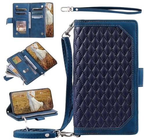 Beajew Handyhülle für LG K40 Hülle, Flip Lederhülle Tasche Case Magnet Kartenfach Schutzhülle, Premium PU-Leder Handyhülle mit Kartenfach,Standfunktion, Blau