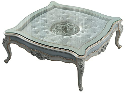 ASWAD Table Centrale Moderne Table Basse de Salon Meubles en Verre comptoir Table Basse Salon Table carrée de Sculpture en Bois Table de Bout Basse