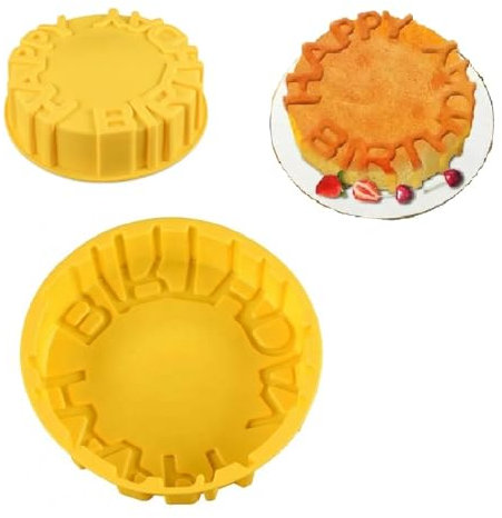 FAIRY TAIL & GLITZER FEE Silikonform Geburtstag Happy Birthday Silikon Form Kuchenform Backform Rund