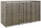 Homgoday Mülltonnenbox für 3 Tonnen Mülltonnenverkleidung mit Deckel Mülltonne Müllbox Müllcontainer Mülltonnenbox Mülltonnenabdeckung 207x80x117 cm Grau Poly Rattan