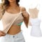 Attraco Baumwolle Top Regal BH Camisoles unterhemd Verstellbare Spaghetti Strap Tank Tops Scoop Neck Layer Cami Weiß/Nude L