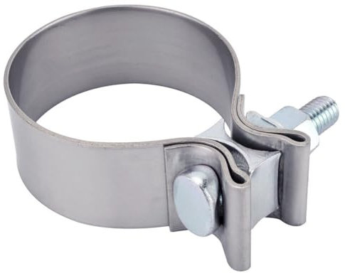 Slakerbe Collier de serrage pour tuyau d'échappement de moto - En acier inoxydable - Collier de serrage large bande avec vis - 74 mm