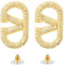 Hanaoops Ohrringe für Damen Geometrischer Buchstabe Ohrringe Hypoallergen Quadrate Ohrstecker Ohrringe Modeschmuck Ohrringe für Frauen und Mädchen Geschenke Gold & Silber