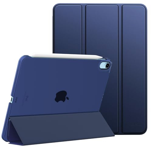 MoKo für iPad Air 11 Zoll Hülle (M3 2025 / M2 2024), iPad Air 5/4 Generation Hülle 2022/2020 10,9, Smart Schlanke Transluzente Harte PC Rückseite Schutzhülle,Unterstützt Touch ID, Dämmerung Blau