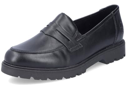 Rieker Damen Slipper 45560, Frauen Slip On,Businessschuhe,Mokassins,Halbschuhe,Slides,Schlupfschuhe,schluepfschuhe,Loafer,schwarz (02),39 EU / 6 UK