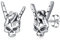 PARYFO Totenkopf Ohrringe 925er Sterlingsilber Skelett Hand Ohrstecker Gotik Totenkopf Schmuck Geschenke für Damen und Herren