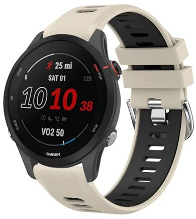 Wanme Bracelet Compatible avec Garmin Venu 2/Venu 3/Forerunner 255/Forerunner 265/Vivoactive 4 Homme Femme, 22mm Deux Couleurs Bracelet de Remplacement pour Garmin Venu 3 (22mm, Starlight/Noir)