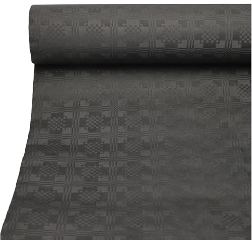 Papiertischtuch mit Damastprägung 50 m x 1 m schwarz