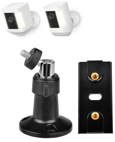 Adjustable Wall Mount Bracket Compatible with Ring Spotlight Cam Plus/Pro, Replacement Bracket for Better View Angle, 1-Pack, Black