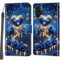 Handyhülle für Samsung Galaxy A13 4G / A13 5G / A04s Hülle, Magnetische Stoßfeste Flip Leder Schutzhülle Klapphülle, blaues Herz
