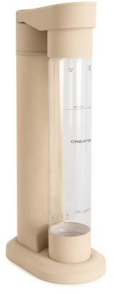 CREATE/SODA MAKER STUDIO/Wassersprudler 1L Sand/Keine CO2-Flaschen enthalten, kohlensäurehaltig in 4 Schritten, BPA-freie Flasche, keine Stecker