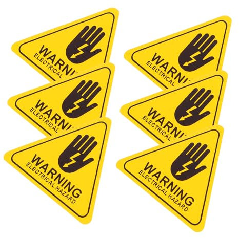 Uonlytech 6stücke Vorsicht Strom Schild Hochspannungsschild Warnaufkleber Sicherheitsaufkleber Für Elektrozäune Industrie-warnaufkleber Gefahrenaufkleber Für Innen Und Außenbereich Hochspann