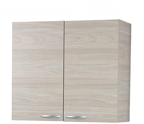Trentiner Pensile Scolapiatti 80 cm Olmo con 2 Ante e 2 Ripiani - Eleganza Naturale per la Tua Cucina