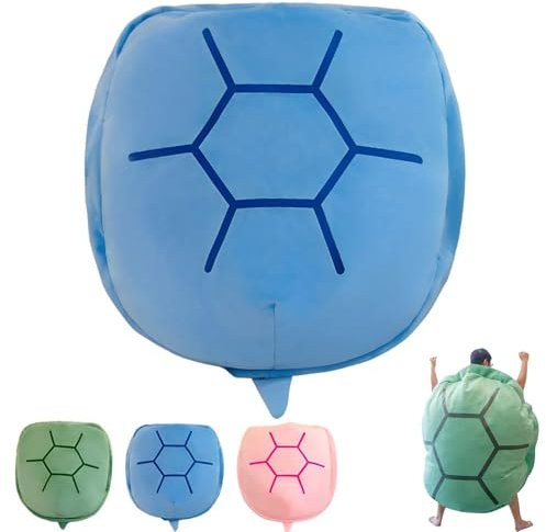 Multifunctional Giant Wearable Turtle Shell Pillow, Giant Wearable Turtle Shell Pillows Adult, Portable Kawaii Cosplay Plush Cushion for Fun Dress-Up (160cm/63.0in,Blue)