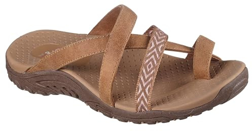 Skechers Women's REGGAE - TIMELESS SUMMER, Aztec toe loop thong, Chestnut, 10M