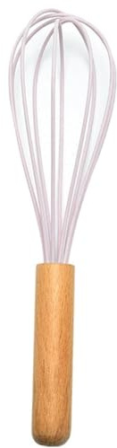 XHZMDWOU Schneebesen Küche Mini Manueller Schneebesen, Holz-Ei-Schläger, Mixer, Ei-Rührgerät, Silikon, Küchen-Backwerkzeug Robuster Rührbesen(Pink)