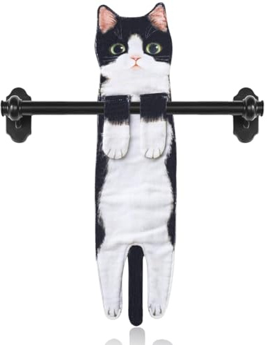 LUYANFX Lustig Katzen Handtücher, Küche Badezimmer Deko Handtuch, Weich & Saugstark, Geschenk für Frauen Männer Katzenliebhaber Geburtstags, Halloween Weihnachten (B)