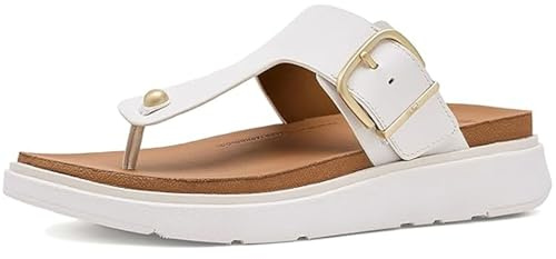 Fitflop Gen-FF Toe-Post Leather Women's Urban White Sandals - UK 7