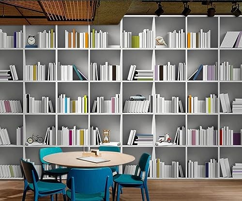 Mural Wallpaper Book Bookshelf 450x300cm Wallpaper 3D Wall Mural for Living Room and Bedroom -MIWEI Wallpaper-ZXY-11862