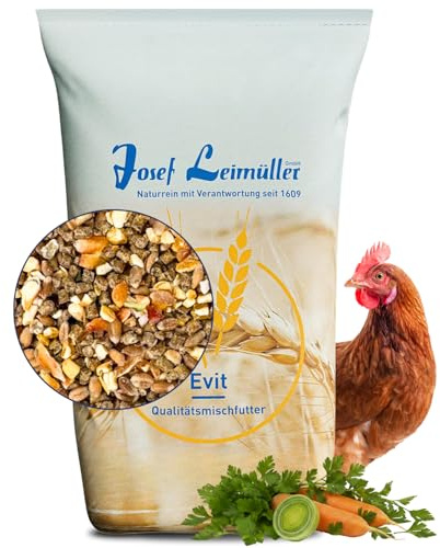Leimüller Hühnerfutter 25kg Fitness Müsli Legehennen Hühner Geflügel Eier | Mit Oregano & Muschelgrit, gentechnikfrei, für vitale Hühner & starke Eierschalen