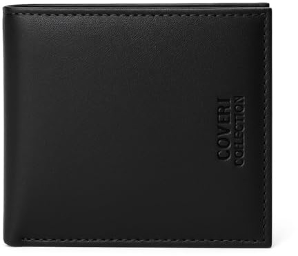 COVERI COLLECTION Portafoglio Uomo in Vera Pelle – Elegante e Resistente – Porta Carte, Documenti e Banconote – Confezione Regalo. (Nero)