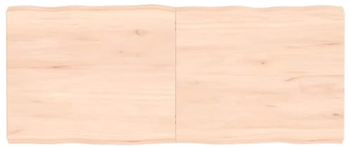 SKTQYQO Tischplatte aus unbehandeltem Massivholz, 120 x 50 x (2-6) cm mit scharfen Kanten, DIY Ersatzplatte für Tischrenovierung, natürliche Oberfläche