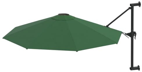 Solivagant Ombrellone a Muro con Palo in Metallo 300 cm Verde,Verde,10.25kg