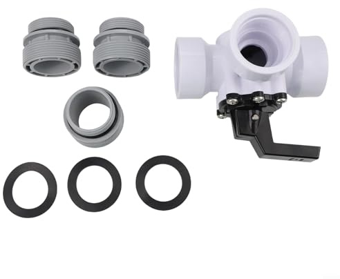 Valve de piscine 3 voies 3,8 cm Construction ABS pour piscines hors sol et spa 4517 avec sortie barbelée et ports filetés