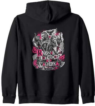Ragnar Lothbrok And Lagertha Viking Warriors Zip Hoodie