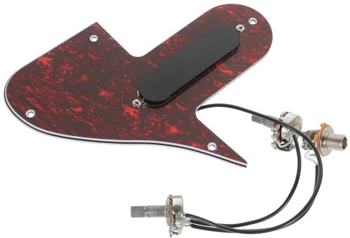 Mandolin 3ply Plate Pickguard Assembly with Dual Coil Pickup | Pvc Scratch Plate, F-style Mandolin and Guitar Use, Red Tortoise Finish, Pickguard Screws Included