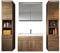 Badezimmer Badmöbel Set Paso XL LED 80cm Braun Eiche - Unterschrank 2X Hochschrank Waschbecken Möbel