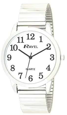 Ravel Modern Minimal Everyday Quartz Watch on Stainless Steel Expander for Women (27mm case) - R0232.01.2 - Silver Tone