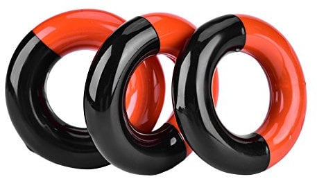 Dioche 3Pcs Weighted Swing Ring, Club Warm Up Swing Weight Rings for Practice/Training, Weighted Donut Accessories, Red & Black