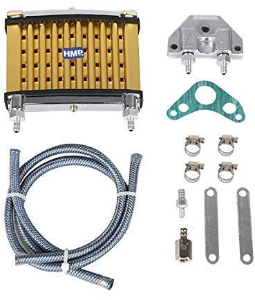 Hmparts Performance Radiador Aceite Conjunto Dorado Moto Bici Del Hoyo Atv