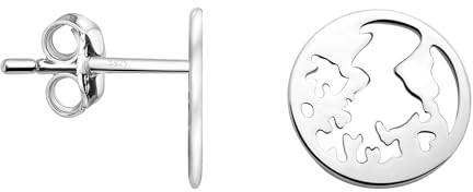 SOFIA MILANI - Damen Ohrringe 925 Silber - Ohrstecker als Weltkarte - 20544