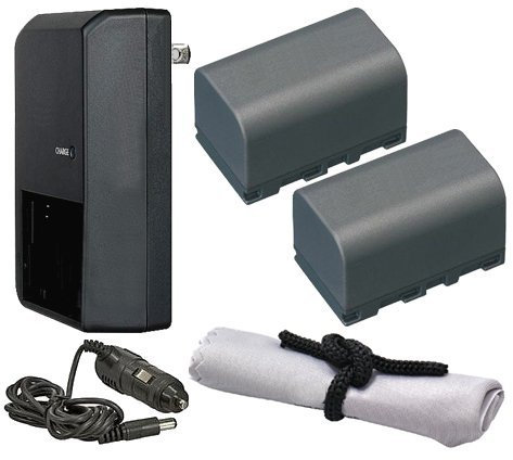 Digital Nc Batterie intelligenti ad alta capacità Digital Nc (2 unità) per JVC Everio GZ-X900 + caricabatteria da viaggio AC/DC + panno per la pulizia in microfibra Nwv Direct.