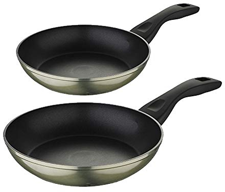 Bergner Classic Set 2pcs sartenes 22+26 Aluminio Forjado inducción Green Neon Acero Inoxidable, Verde