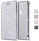 KOUYI Cover per iPhone XS/X, Custodia Lucciante con Brillantini Glitters Design Flip Caso Custodia in Pelle PU con Interno TPU Protettiva Cover per Apple iPhone XS/X 5,8 Pollici (Argento)
