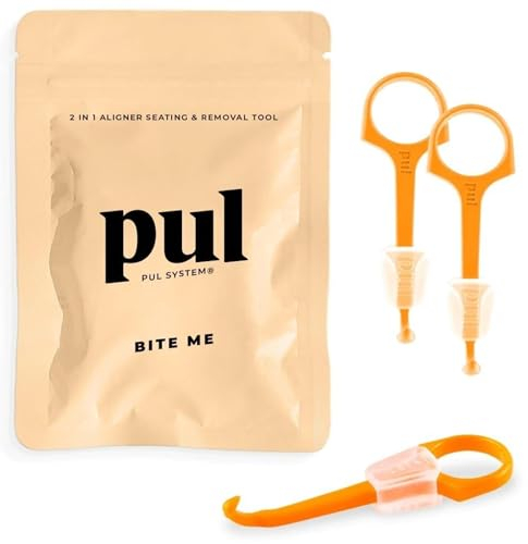 PUL 2-in-1 Clear Aligner Kauwerkzeug und Entfernungswerkzeug | Kombination aus Kauwerkzeug und Entferner | Hygienisches, wiederverwendbares, BPA-freies Dentalzubehör für Invisalign | 3 Stück