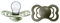 BIBS Supreme Schnuller 2er-Pack, BPA-frei, Symmetrischer Nippel. Silikon, Hergestellt in Dänemark. 6-18 Monate (2er Pack), Sage/Hunter Green