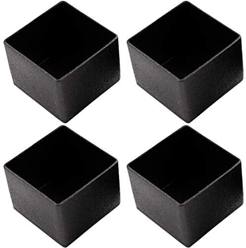 Enkotrade 4 Stück Gleitkappen Eckig Stuhlbeinkappen, für Außenrohrmaß 50x50 mm, Rohrabdeckung aus hochwertigem Polyethylen Kunststoff, Kappe, Endkappen