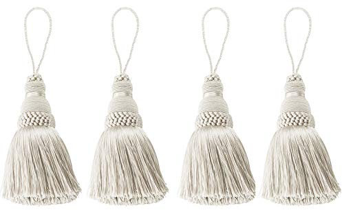 Fenghuangwu - Nappa colorata per fai da te, con cordino, accessori per tende e decorazioni di interni, 4 pezzi (beige)