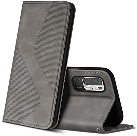 ZONNAVI Funda para Xiaomi Redmi Note 10 5G / Redmi Note 10T, Funda Libro de Cuero con Ranura para Tarjeta, Wallet Flip Caso Carcasa para Xiaomi Redmi Note 10 5G / Poco M3 Pro/Redmi Note 10T (Gris)