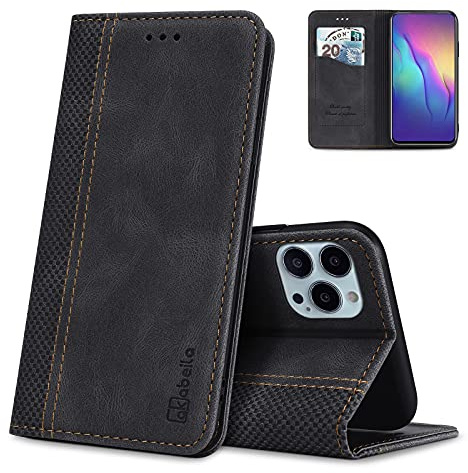 AKABEILA Hülle Kompatibel mit iPhone 14 Pro, Premium PU Leather Flip Folio Wallet Book Case Hülle Cover with Magnetic Closure Stand Card Slot