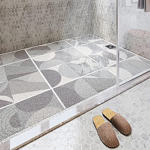 MOTT 50 Tappetino da doccia, in plastica, rettangolare, 80 x 120 cm, antiscivolo, con fori di scarico, lavabile, anti muffa, per anziani/bambini